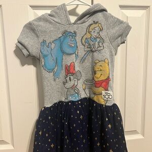 Disney Gray and Navy Kids Dress with Characters